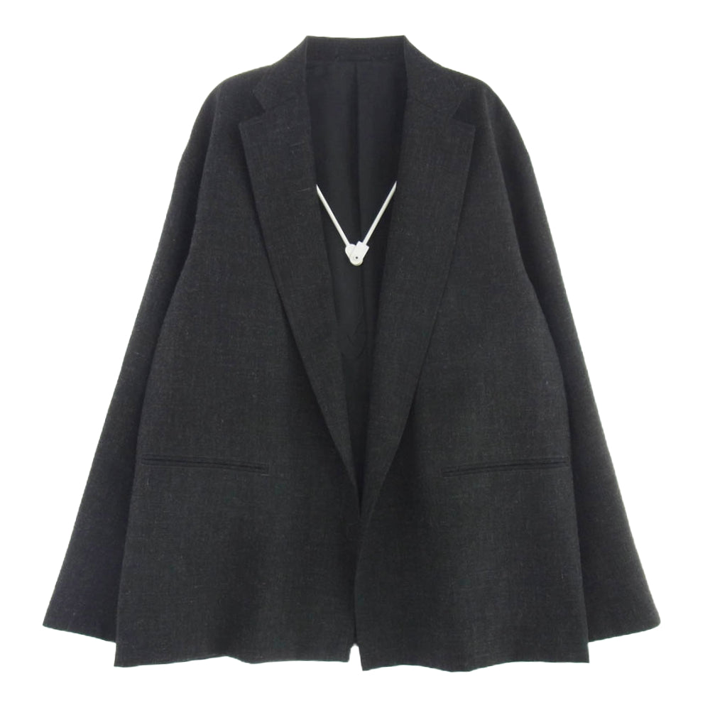 blurhms ブラームス BHS23F009Ra Wool Ramie Cardigan Jacket  ウール ラミー カーディガン ジャケット ダークグレー系 4【中古】