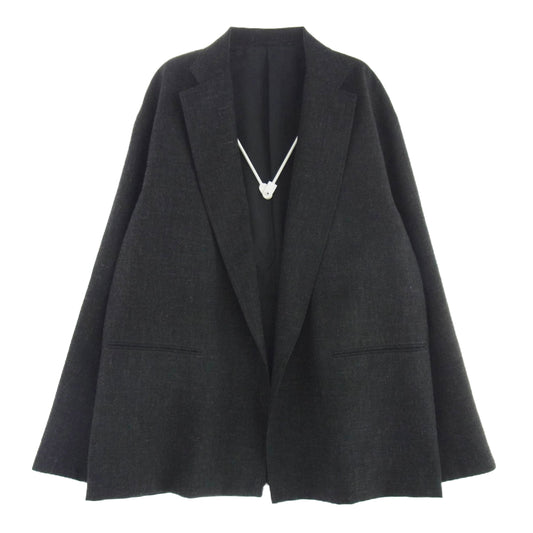 blurhms ブラームス BHS23F009Ra Wool Ramie Cardigan Jacket  ウール ラミー カーディガン ジャケット ダークグレー系 4【中古】