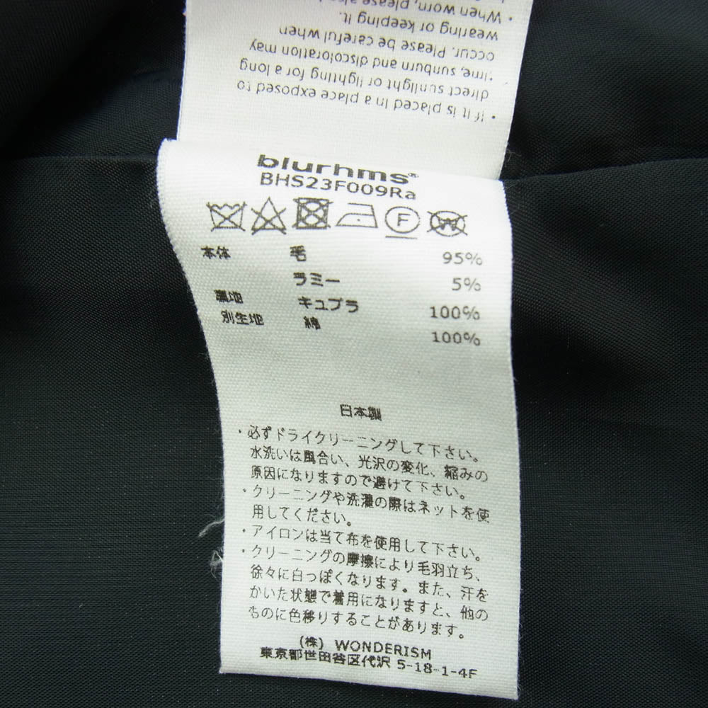 blurhms ブラームス BHS23F009Ra Wool Ramie Cardigan Jacket  ウール ラミー カーディガン ジャケット ダークグレー系 4【中古】