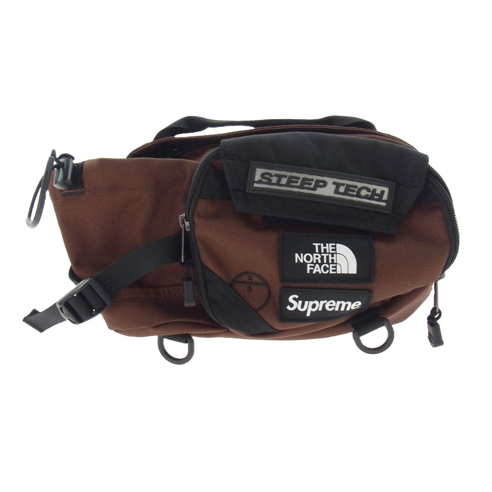 Supreme シュプリーム 22AW × The North Face ノースフェイス Steep Tech Waist Bag ロゴ ウエストバッグ ポーチ ブラウン系【極上美品】【中古】