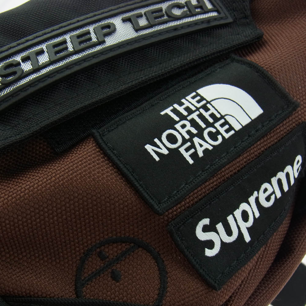 Supreme シュプリーム 22AW × The North Face ノースフェイス Steep Tech Waist Bag ロゴ ウエストバッグ ポーチ ブラウン系【極上美品】【中古】