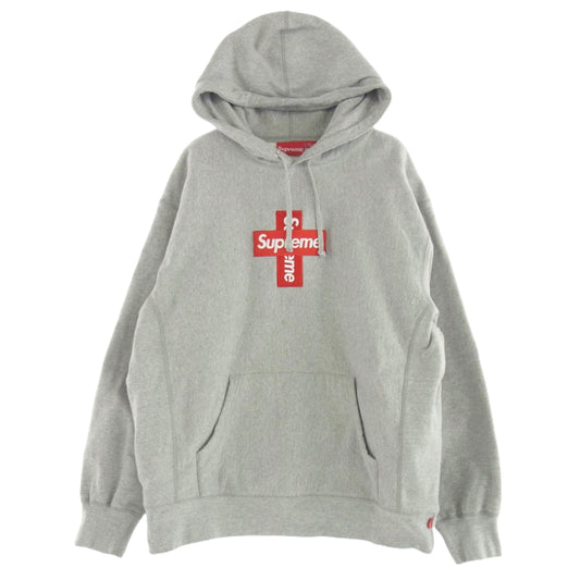 Supreme シュプリーム 20AW Cross Box Logo Hooded Sweatshirt クロスボックスロゴ スウェット パーカー グレー系 L【中古】