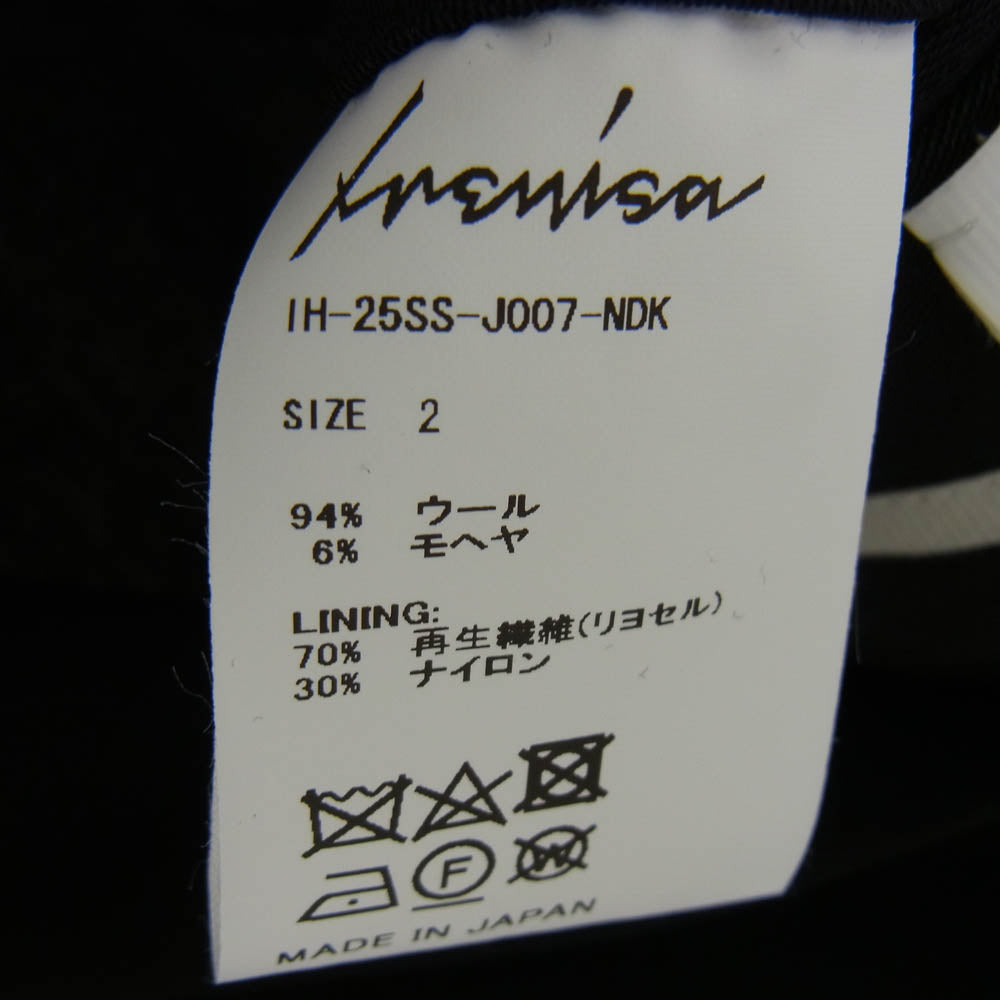 イレニサ 25SS IH-25SS-J007-NDK MODIFIED SHAWL COLLAR JACKET ショールカラー 1B テーラードジャケット ブラック系 2【美品】【中古】