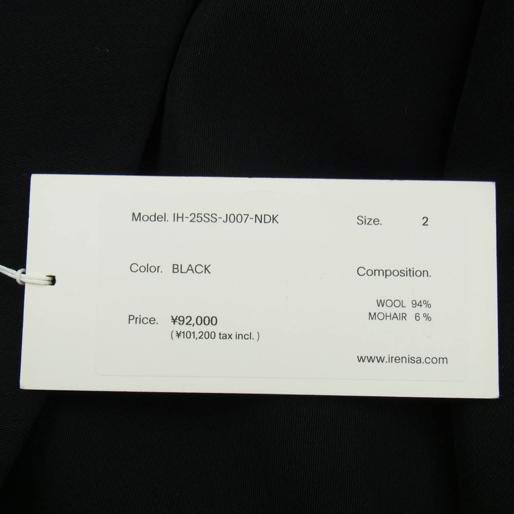 イレニサ 25SS IH-25SS-J007-NDK MODIFIED SHAWL COLLAR JACKET ショールカラー 1B テーラードジャケット ブラック系 2【美品】【中古】