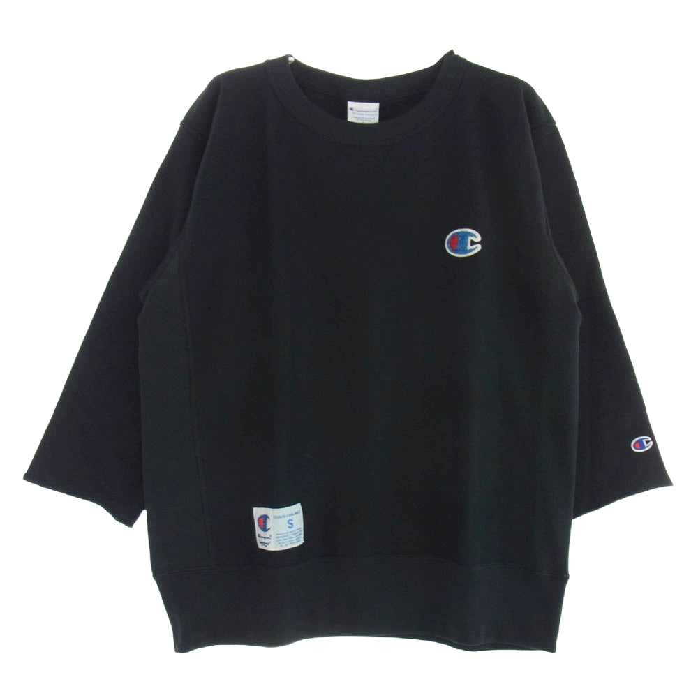 UNDERCOVER アンダーカバー UC1E4810-1 × Champion  チャンピオン REVERSE WEAVE リバースウィーブ 七分袖 カットオフ プルオーバー スウェット ブラック系 S【新古品】【未使用】【中古】