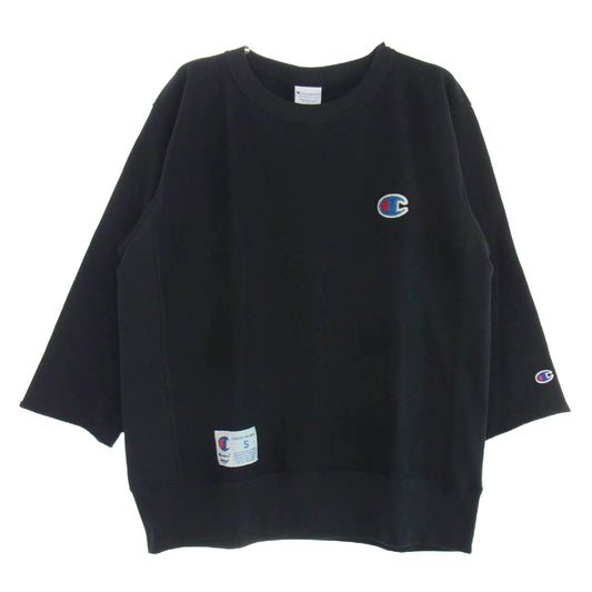 UNDERCOVER アンダーカバー UC1E4810-1 × Champion  チャンピオン REVERSE WEAVE リバースウィーブ 七分袖 カットオフ プルオーバー スウェット ブラック系 S【新古品】【未使用】【中古】