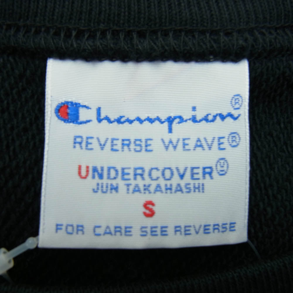 UNDERCOVER アンダーカバー UC1E4810-1 × Champion  チャンピオン REVERSE WEAVE リバースウィーブ 七分袖 カットオフ プルオーバー スウェット ブラック系 S【新古品】【未使用】【中古】