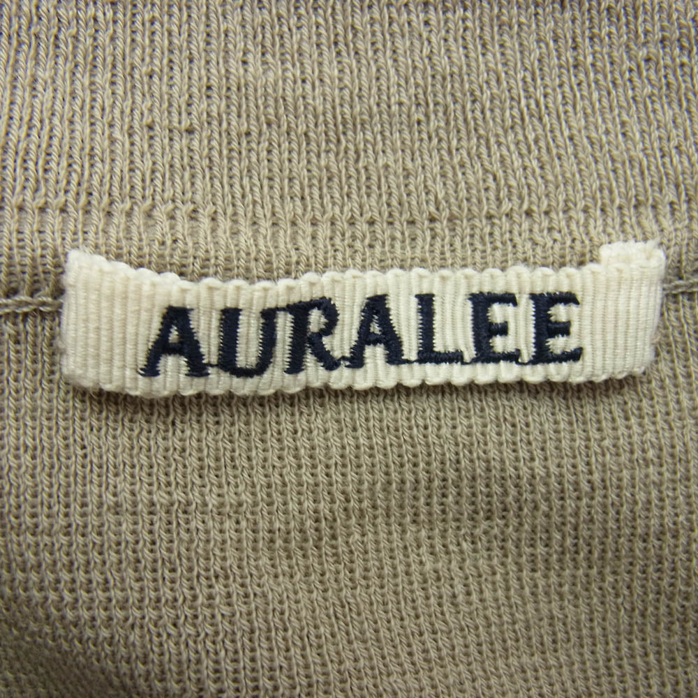 AURALEE オーラリー 19SS A9SP01WW Washable Wool Rib Knit Big Polo ウォッシャブル ウール リブニット ビッグ ポロ シャツ 半袖 ベージュ系 3【中古】