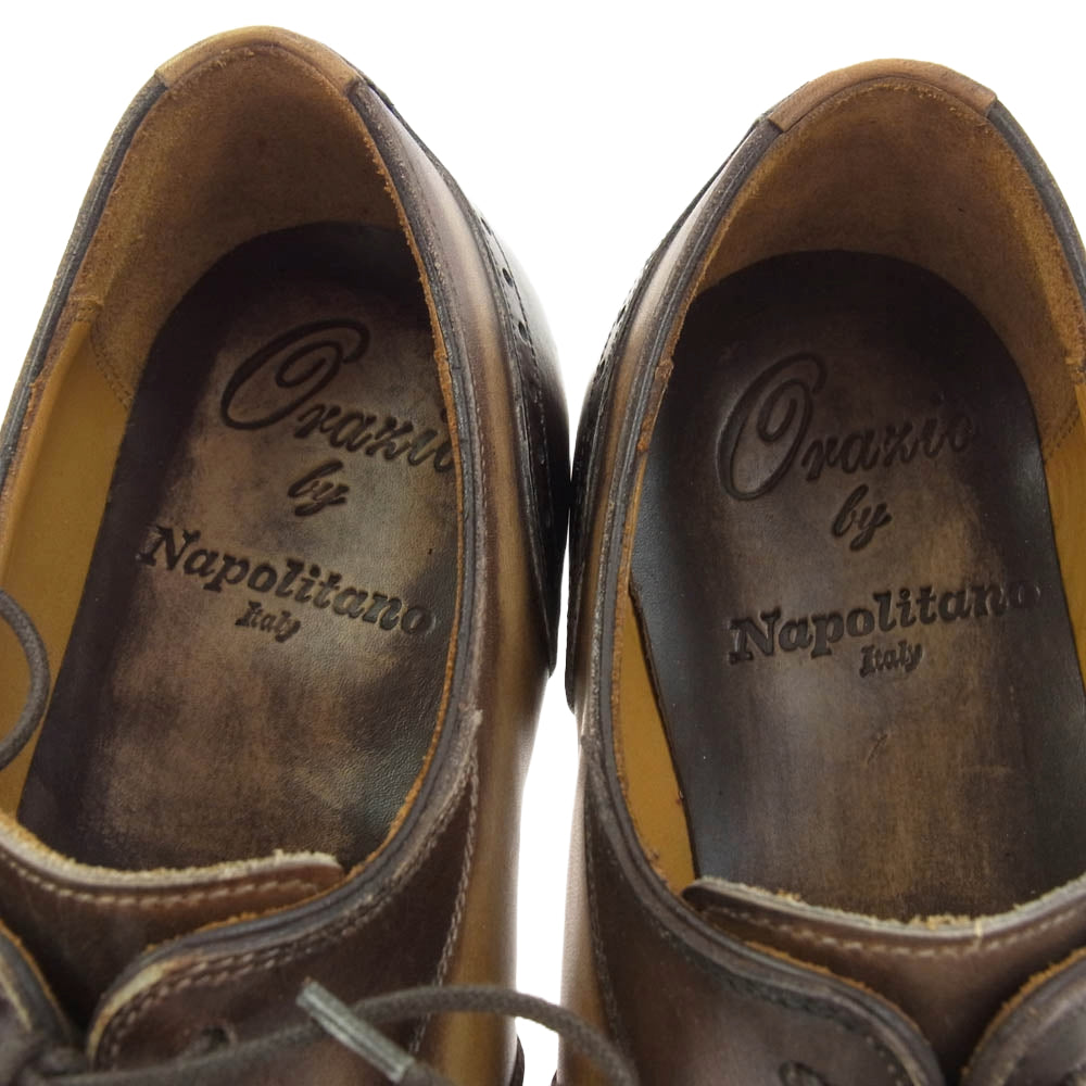 オラツィオバイ ナポリターノ 409 メダリオン ウィングチップ シューズ ブラウン系 7【中古】