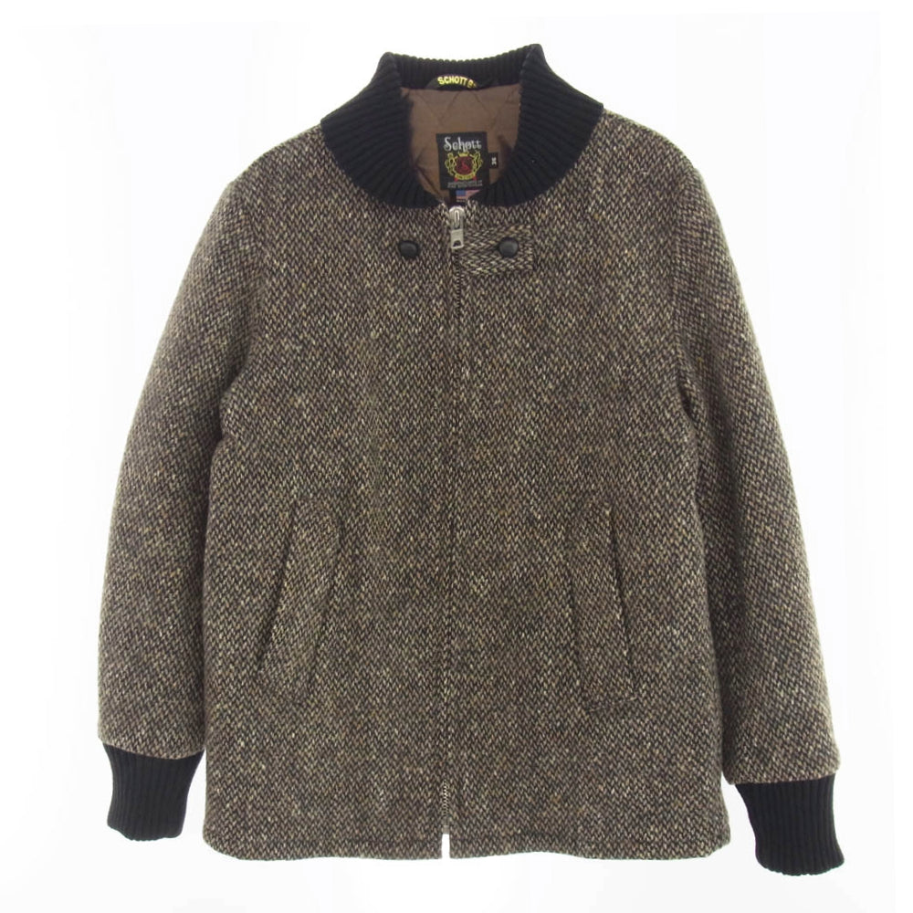 schott ショット 7202 USA製 WOOL PLAID RAMJET JACKET ファラオ ジャケット コート ブラック系 マルチカラー系 36【中古】