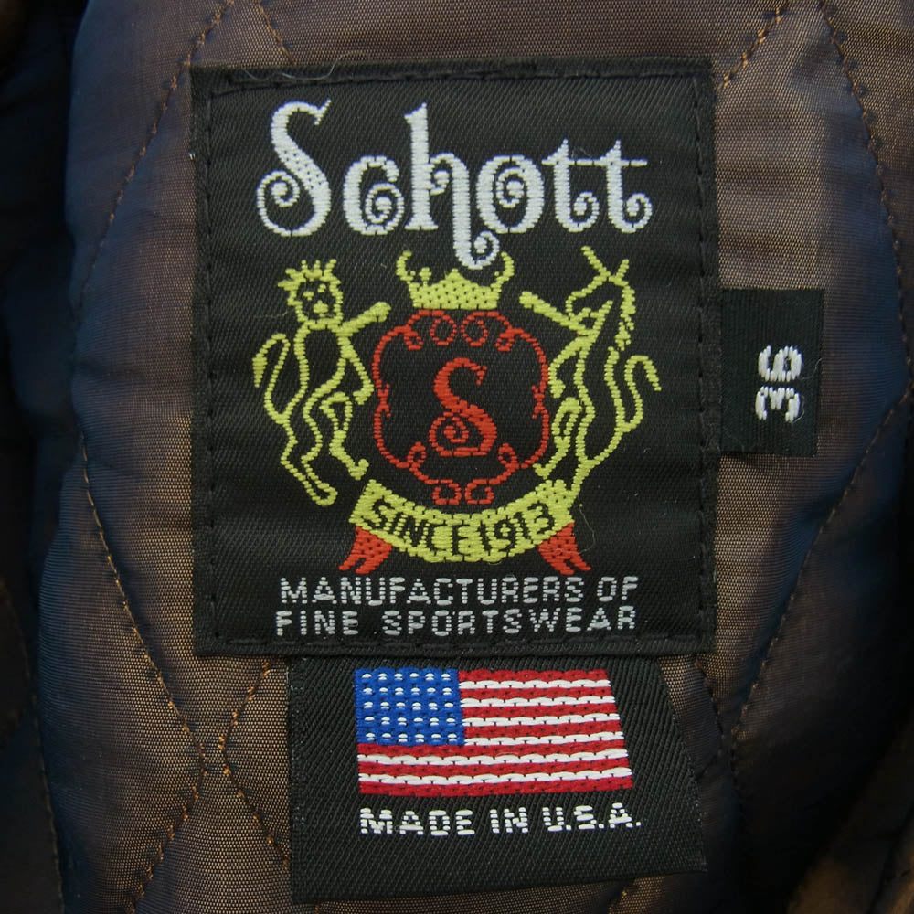 schott ショット 7202 USA製 WOOL PLAID RAMJET JACKET ファラオ ジャケット コート ブラック系 マルチカラー系 36【中古】
