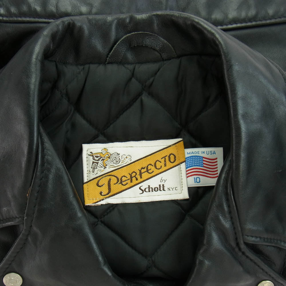 schott ショット 80s 90s バイカータグ後期 108W レディース ダブル ライダース ジャケット ブラック系 10【中古】