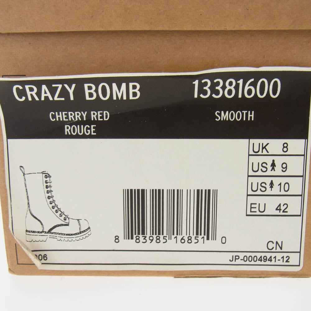 Dr.Martens ドクターマーチン 13381600 CRAZY BOMB クレイジーボム 10ホール ブーツ ワインレッド系 US9【美品】【中古】