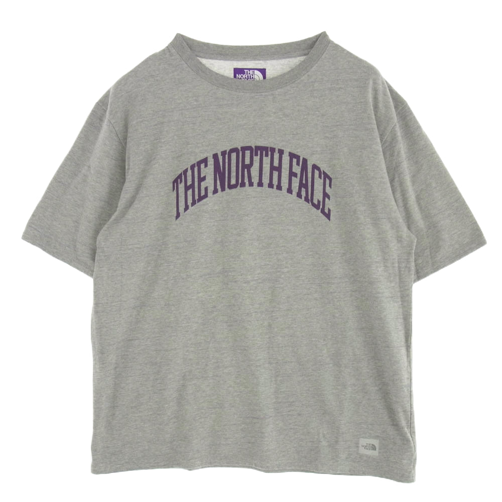 THE NORTH FACE ノースフェイス NT3324N PURPLE LABEL パープルレーベル Graphic Tee グラフィックロゴ Tシャツ 半袖カットソー グレー系 パープル系 L【新古品】【未使用】【中古】