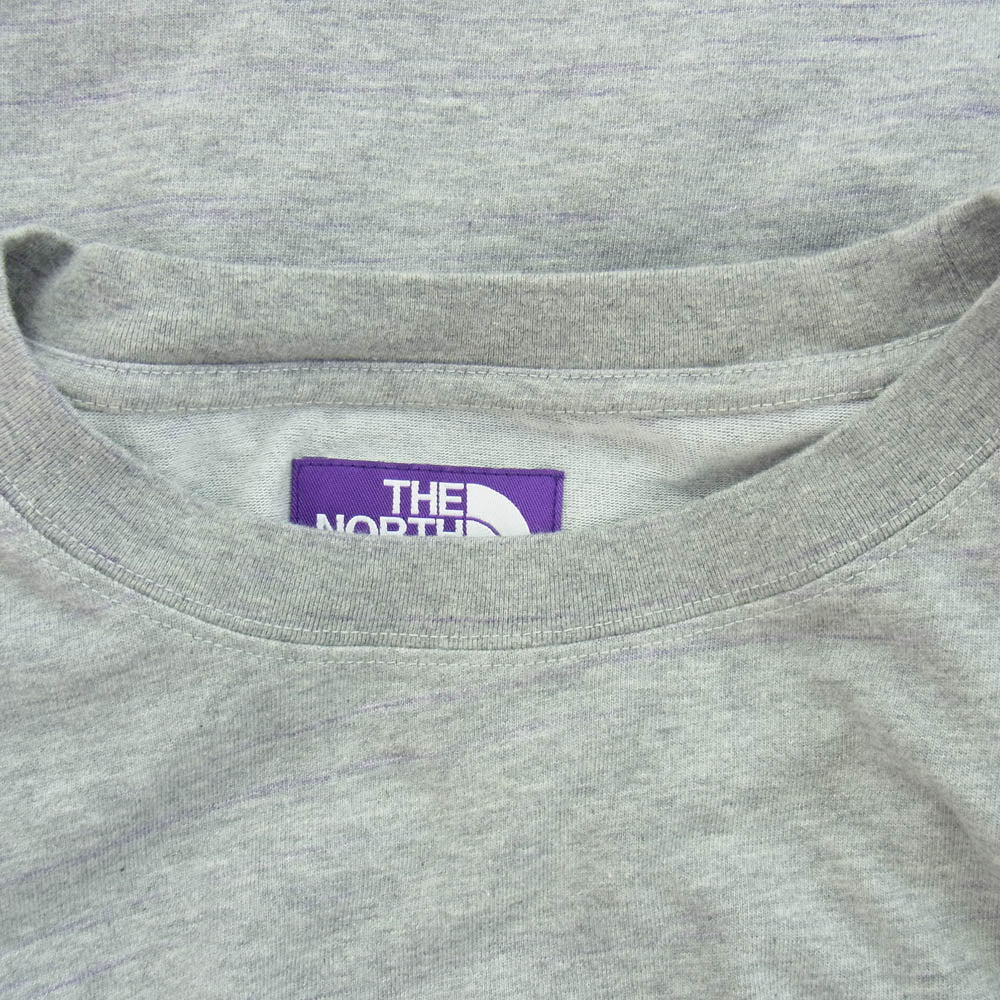 THE NORTH FACE ノースフェイス NT3324N PURPLE LABEL パープルレーベル Graphic Tee グラフィックロゴ Tシャツ 半袖カットソー グレー系 パープル系 L【新古品】【未使用】【中古】