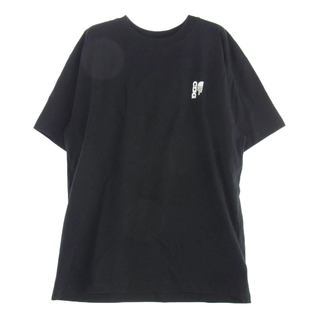 COMME des GARCONS コムデギャルソン SM-T002 × THE NORTH FACE ノースフェイス ロゴプリント Tシャツ 半袖カットソー ブラック系 L【新古品】【未使用】【中古】