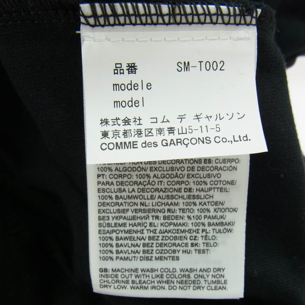 COMME des GARCONS コムデギャルソン SM-T002 × THE NORTH FACE ノースフェイス ロゴプリント Tシャツ 半袖カットソー ブラック系 L【新古品】【未使用】【中古】