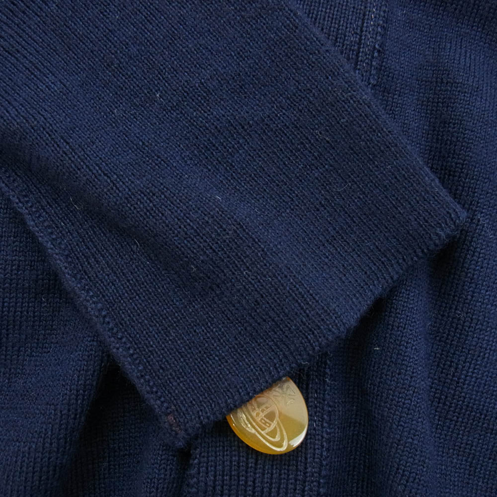 Vivienne Westwood ヴィヴィアンウエストウッド 英国製 オーブ 刺? ウール カーディガン ネイビー系 M【中古】