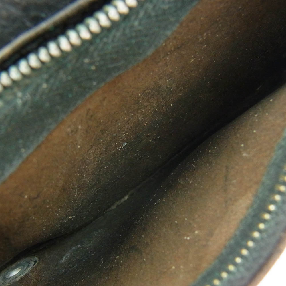 CHROME HEARTS クロムハーツ（原本無） 2ZIP 2ジップ ハートボールボタン レザー ウォレット 財布 ブラック系【中古】