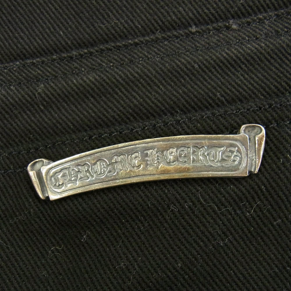 CHROME HEARTS クロムハーツ（原本無） フレアニー ホースシューボタン ブラック デニムパンツ 31インチ ブラック系 31【中古】