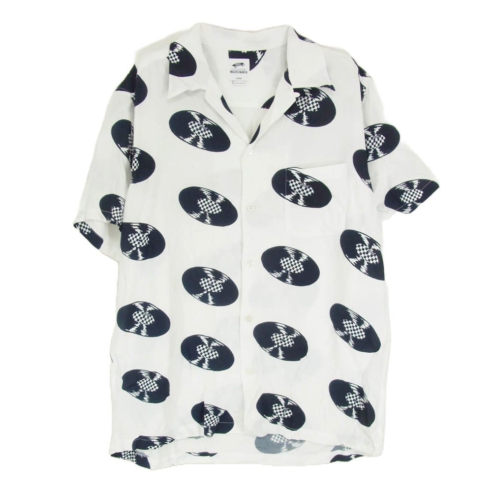 WACKO MARIA ワコマリア VN0A5E6EWHT × VANS VAULT HAWAIIAN SHIRT バンズ ハワイアン アロハ シャツ ホワイト系 L【中古】