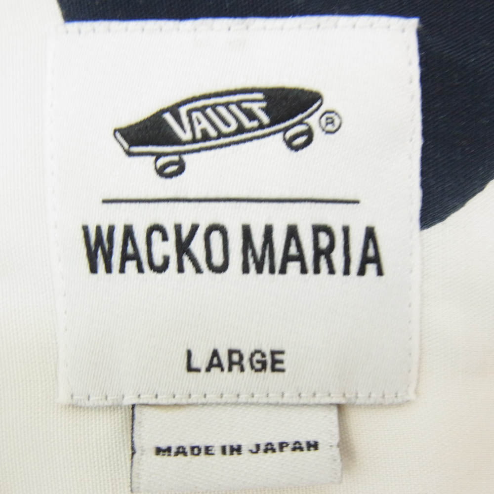 WACKO MARIA ワコマリア VN0A5E6EWHT × VANS VAULT HAWAIIAN SHIRT バンズ ハワイアン アロハ シャツ ホワイト系 L【中古】