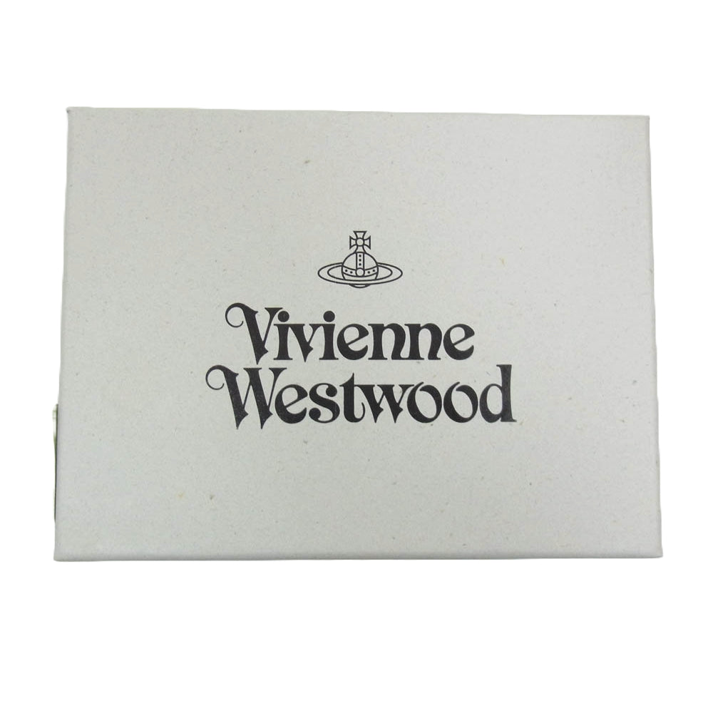 Vivienne Westwood ヴィヴィアンウエストウッド 51010048 42136 ブラック オーブブラック ディアマンテ ハート オーブ レザー 三つ折り財布 ウォレット ブラック系【美品】【中古】