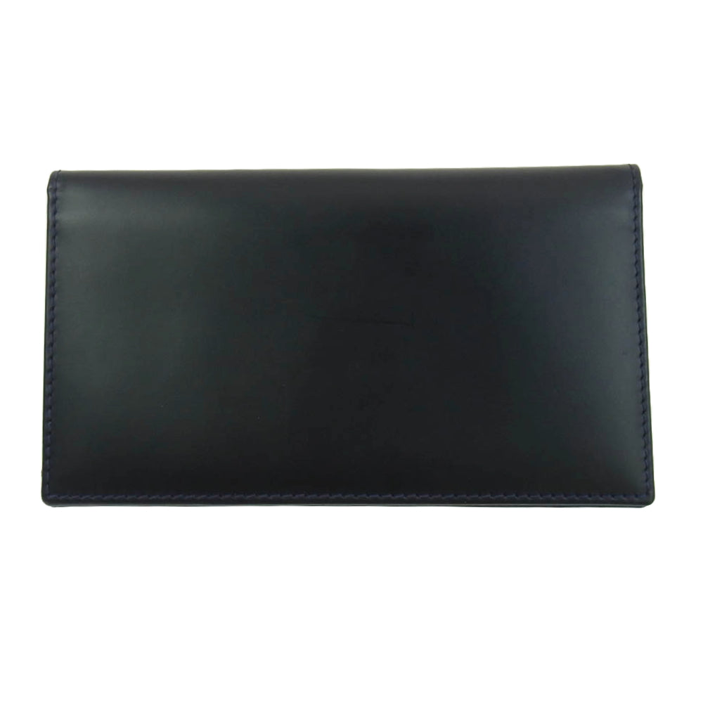 Ettinger エッティンガー 806AJR レザー ロング ウォレット 札入れ 長財布 ブラック パープル ブラック系【美品】【中古】