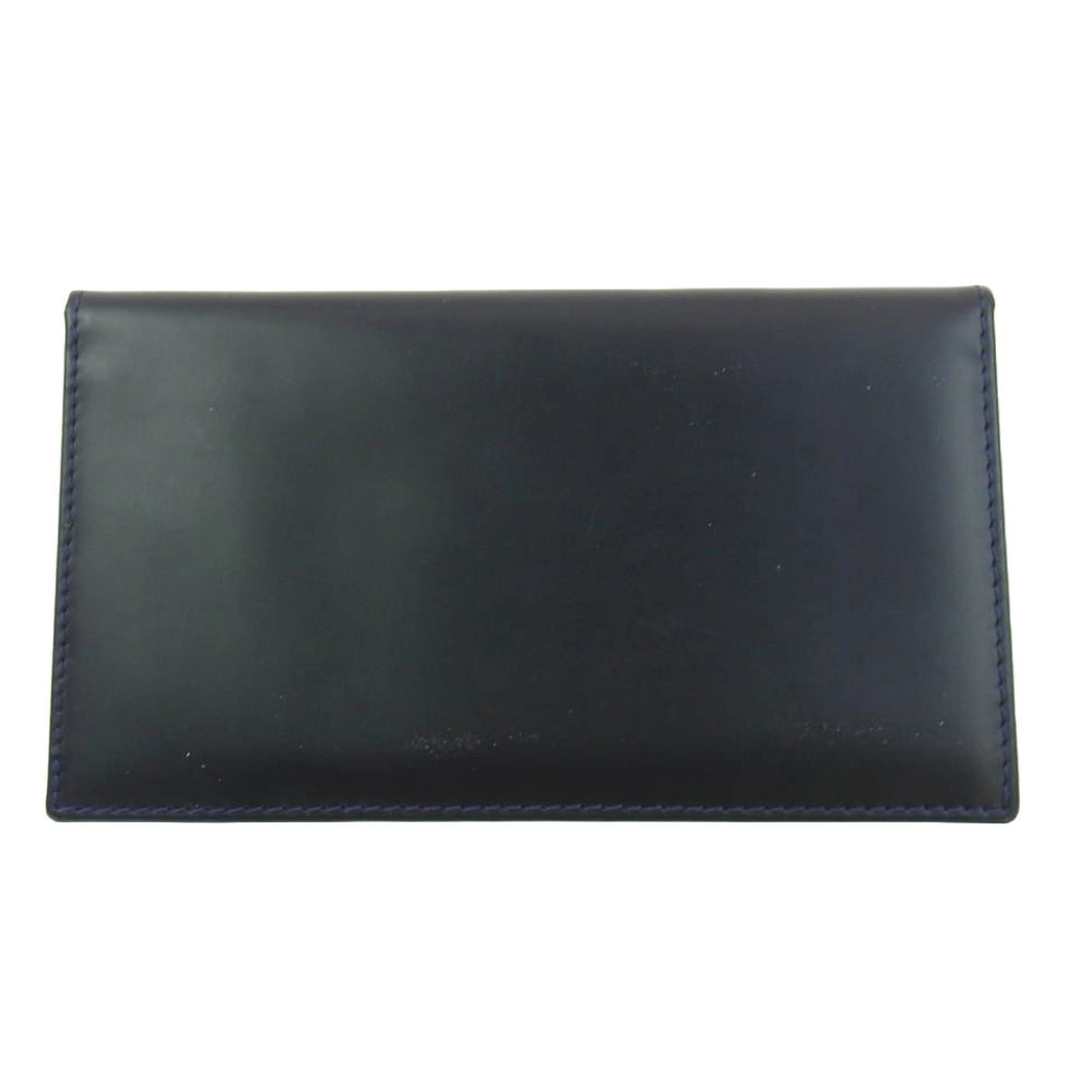 Ettinger エッティンガー 806AJR レザー ロング ウォレット 札入れ 長財布 ブラック パープル ブラック系【美品】【中古】