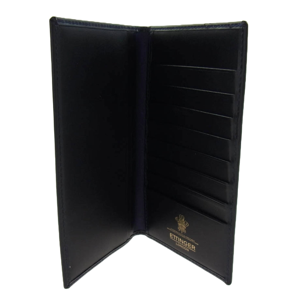 Ettinger エッティンガー 806AJR レザー ロング ウォレット 札入れ 長財布 ブラック パープル ブラック系【美品】【中古】