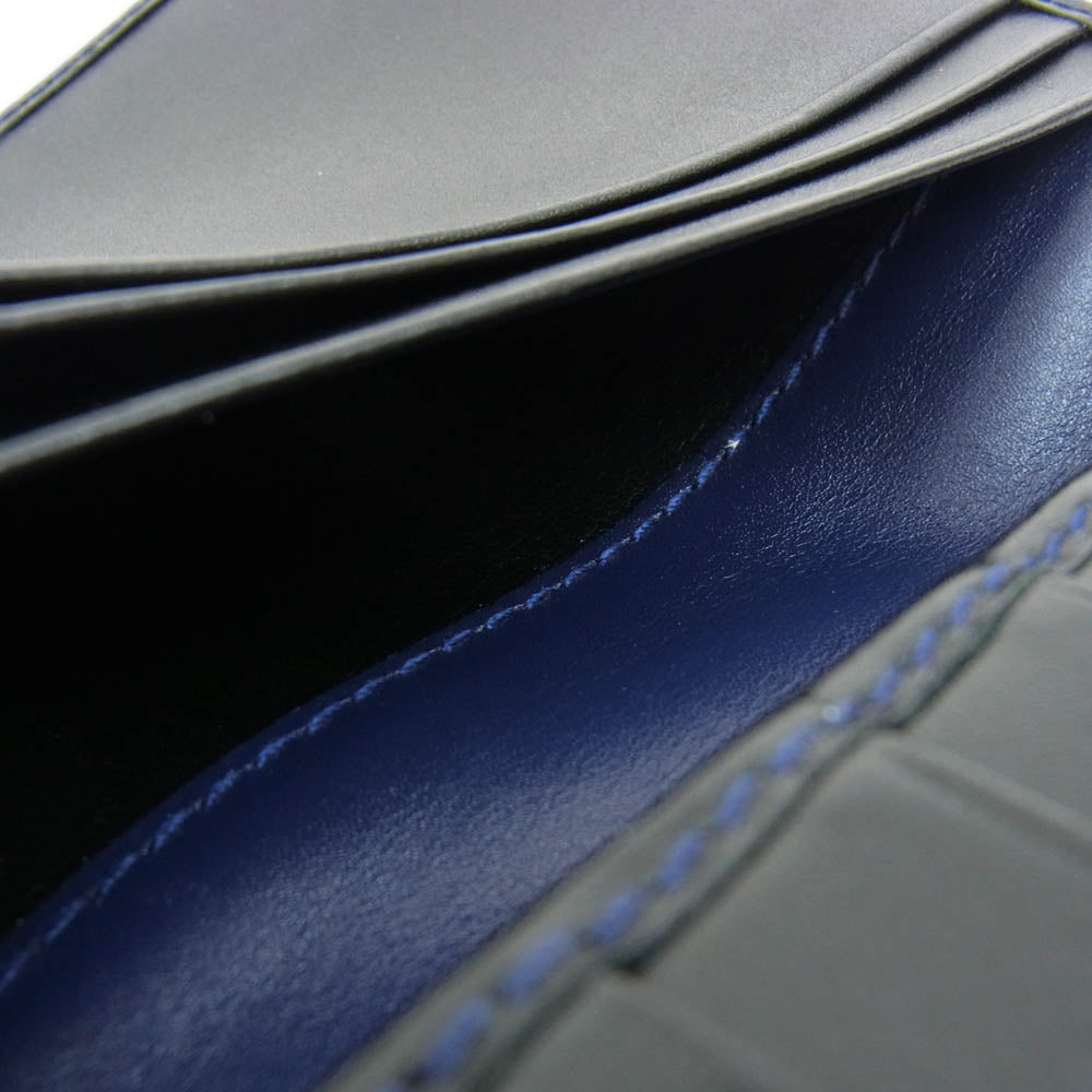 Ettinger エッティンガー 806AJR レザー ロング ウォレット 札入れ 長財布 ブラック パープル ブラック系【美品】【中古】