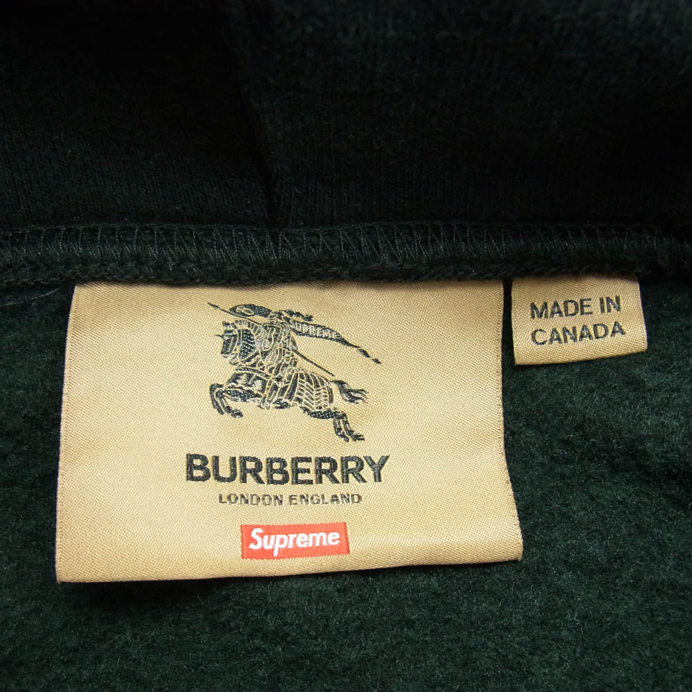 Supreme シュプリーム 22SS Burberry Box Logo Hooded Sweatshirt Black バーバリー ボックス ロゴ フーディー パーカー スウェットシャツ ブラック ブラック系 M【中古】