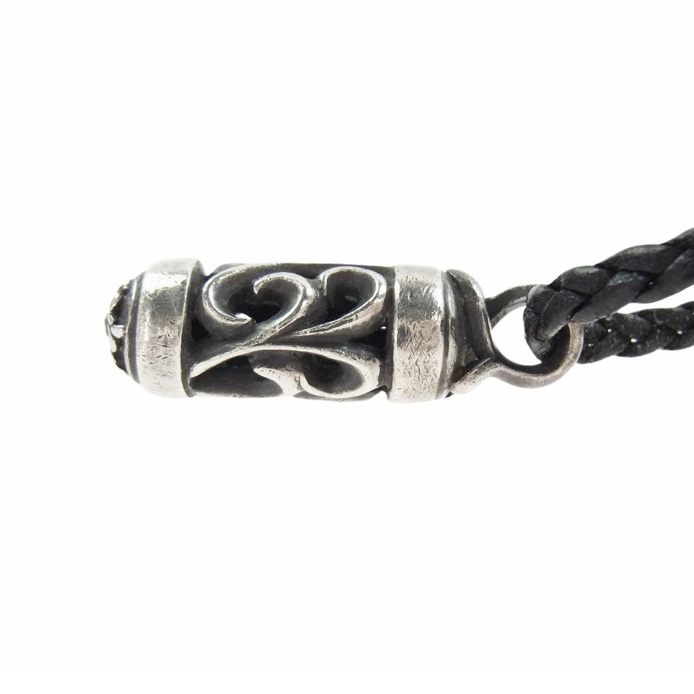 ARGENT GLEAM アージェントグリーム ローラー レザーブレード ネックレス シルバー系 ブラック系【中古】