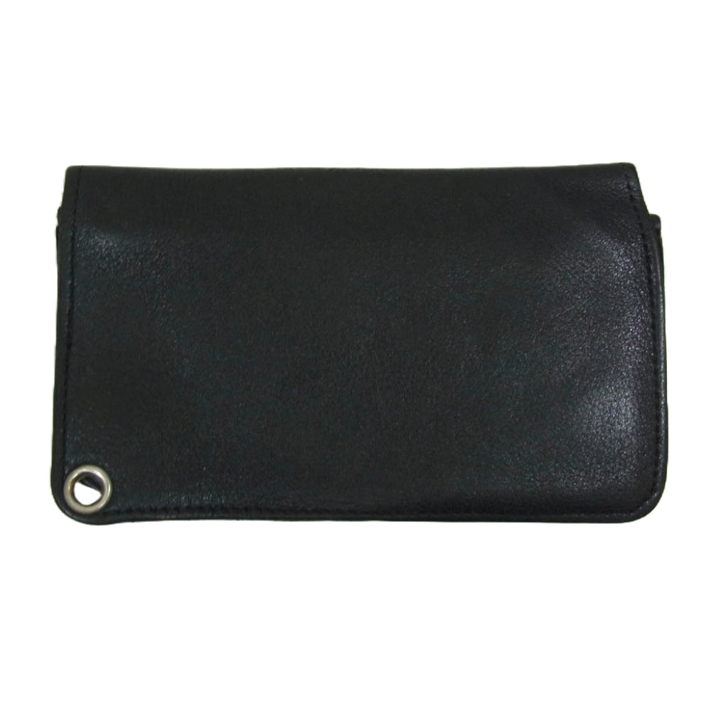 ARGENT GLEAM アージェントグリーム シルバーコンチョスナップボタン レザー トラッカー ショートウォレット ブラック系【中古】