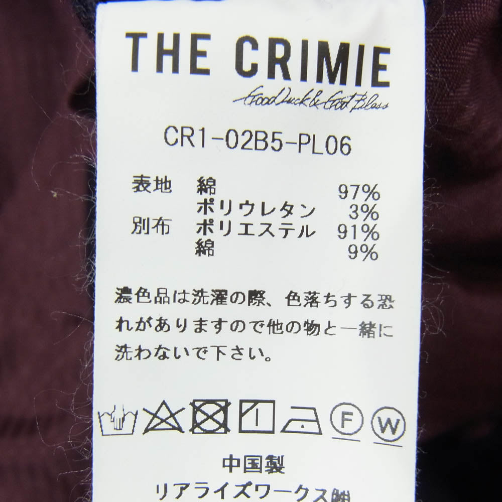 CRIMIE クライミー CR1-02B5-PL06 SMART STRAIGHT 4812 TROUSERS スマート ストレート パンツ パープル系 XXL【中古】