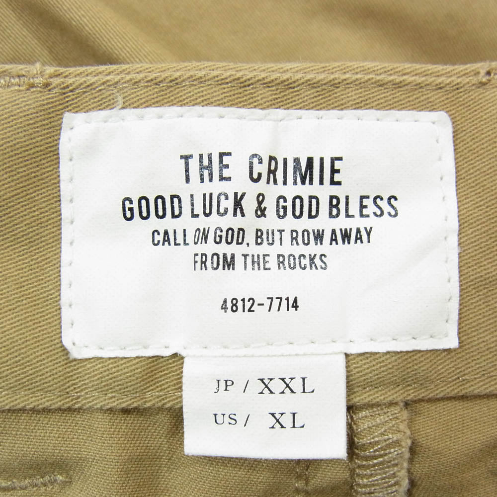 CRIMIE クライミー CR1-02C5-PL12 STRETCH CHINO TAPERED SLIM FIT 1550 PANTS ストレッチ チノ テーパード スリム パンツ ベージュ系 ブラウン系 XXL【中古】