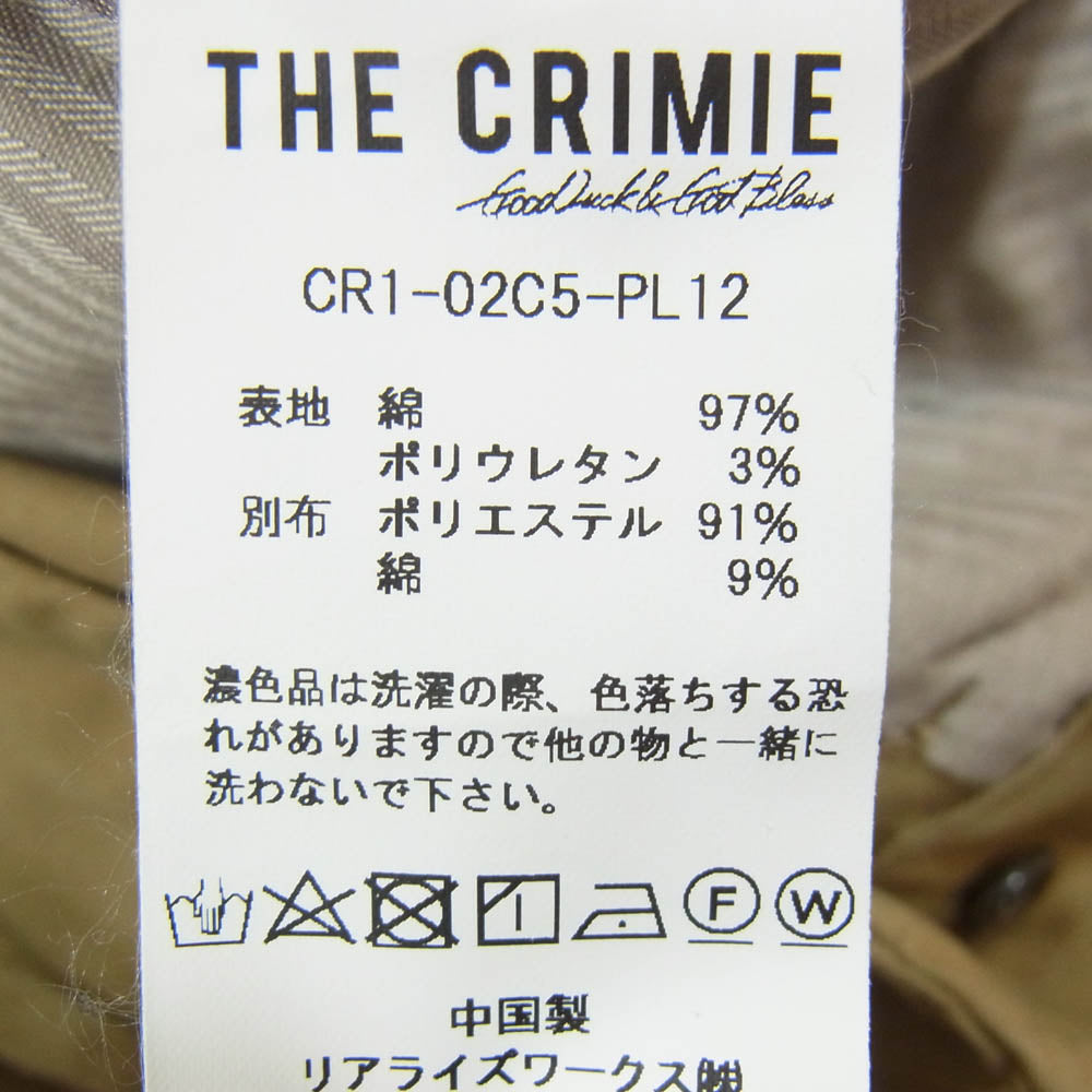 CRIMIE クライミー CR1-02C5-PL12 STRETCH CHINO TAPERED SLIM FIT 1550 PANTS ストレッチ チノ テーパード スリム パンツ ベージュ系 ブラウン系 XXL【中古】