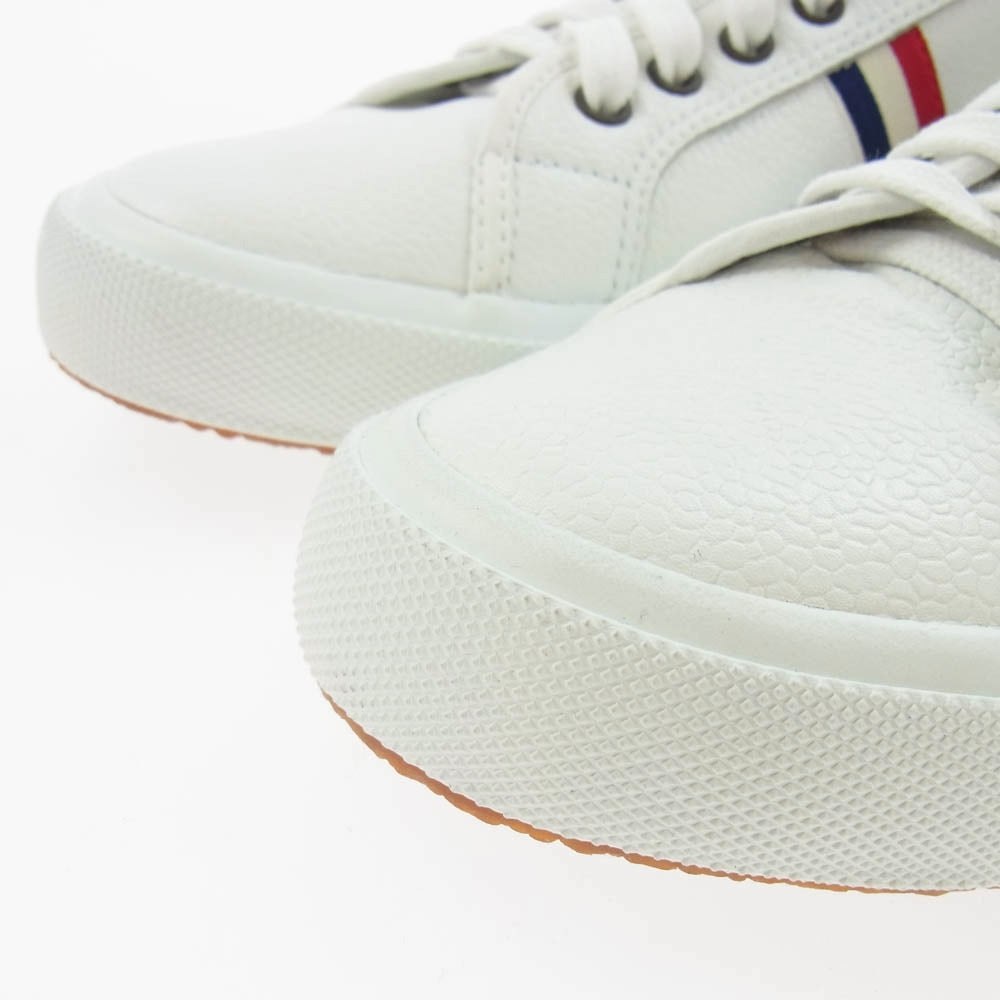 BLACK FLEECE ブラックフリースブルックスブラザーズ Brooks Brothers ブルックスブラザーズ × THOM BROWNE トム ブラウン トリコロールライン レザー ローカット スニーカー ホワイト系 8【中古】