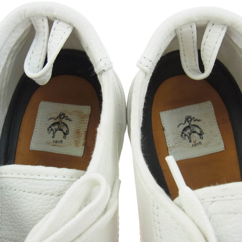 BLACK FLEECE ブラックフリースブルックスブラザーズ Brooks Brothers ブルックスブラザーズ × THOM BROWNE トム ブラウン トリコロールライン レザー ローカット スニーカー ホワイト系 8【中古】