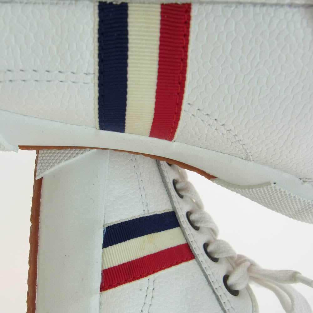 BLACK FLEECE ブラックフリースブルックスブラザーズ Brooks Brothers ブルックスブラザーズ × THOM BROWNE トム ブラウン トリコロールライン レザー ローカット スニーカー ホワイト系 8【中古】