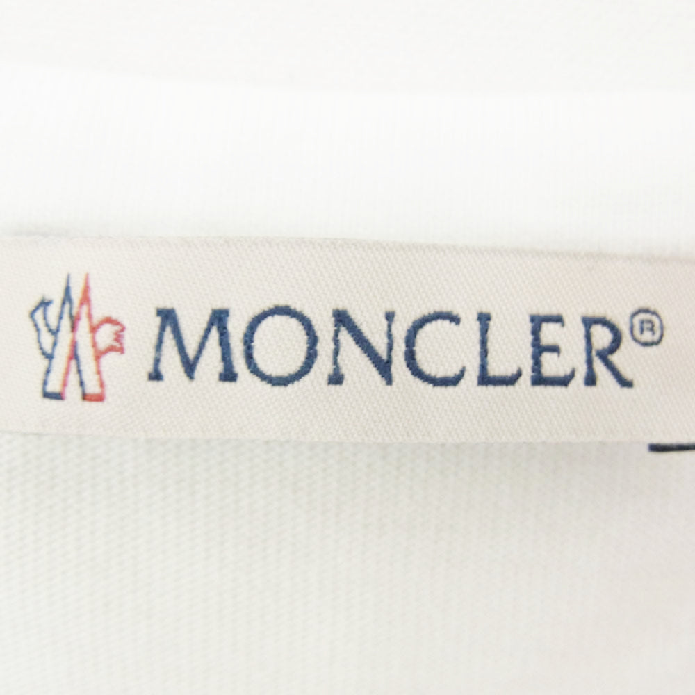 MONCLER モンクレール F10918C70710 8390T MAGLIA Open Box Mens Graphic Stripes Tshirt White グラフィック ストライプ Ｔシャツ ホワイト系 XL【中古】