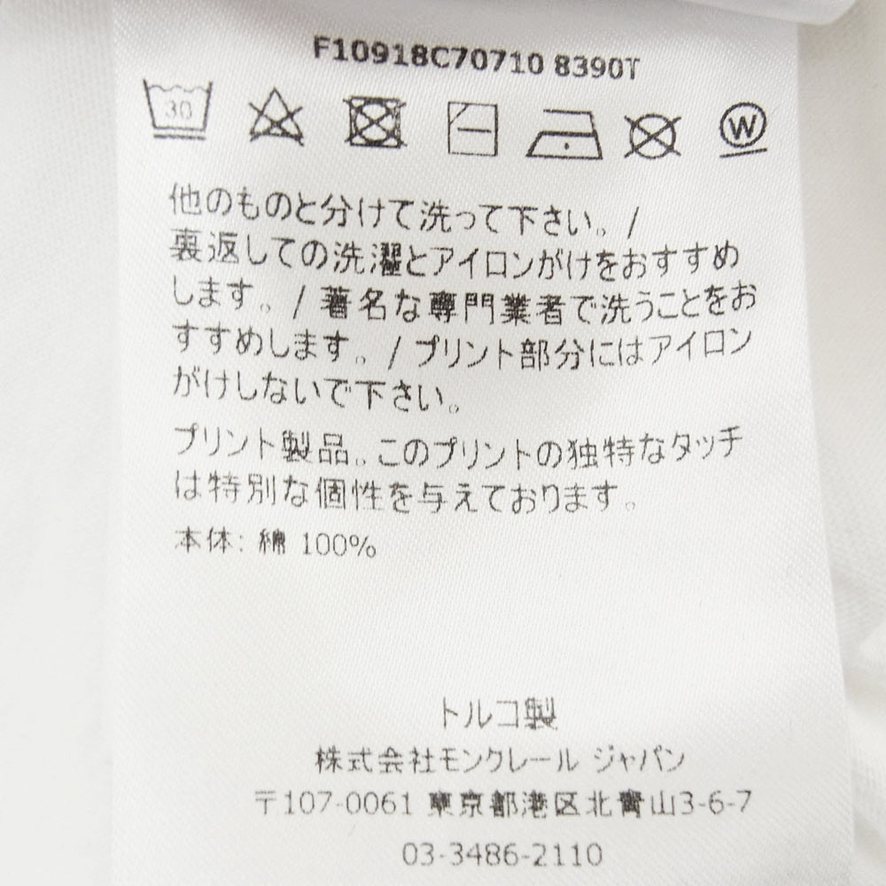 MONCLER モンクレール F10918C70710 8390T MAGLIA Open Box Mens Graphic Stripes Tshirt White グラフィック ストライプ Ｔシャツ ホワイト系 XL【中古】