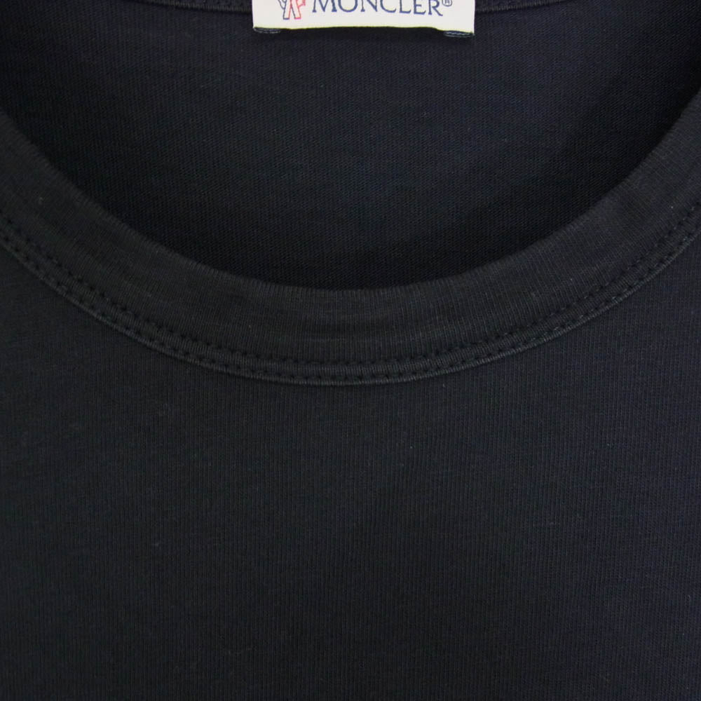 MONCLER モンクレール F10918C70710 8390T MAGLIA Open Box Mens Graphic Stripes Tshirt グラフィック ストライプ Ｔシャツ ブラック系 XL【中古】