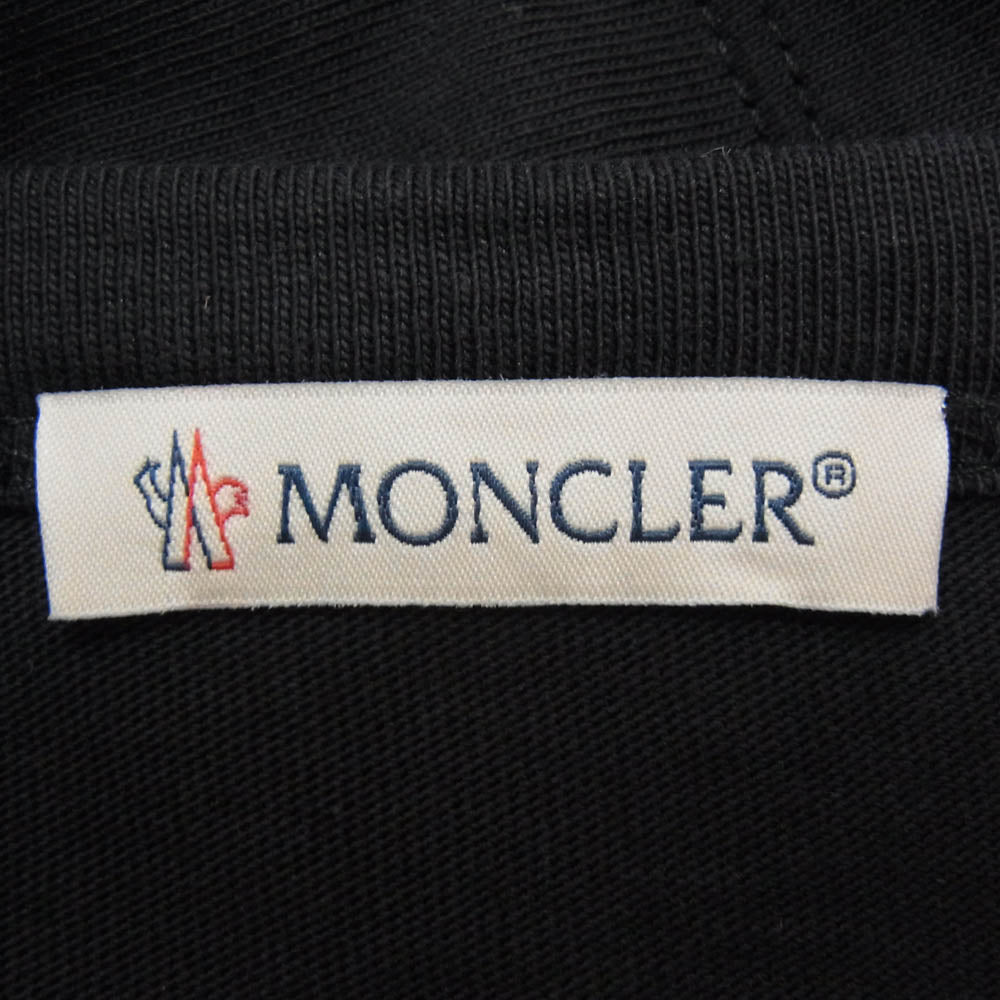 MONCLER モンクレール F10918C70710 8390T MAGLIA Open Box Mens Graphic Stripes Tshirt グラフィック ストライプ Ｔシャツ ブラック系 XL【中古】