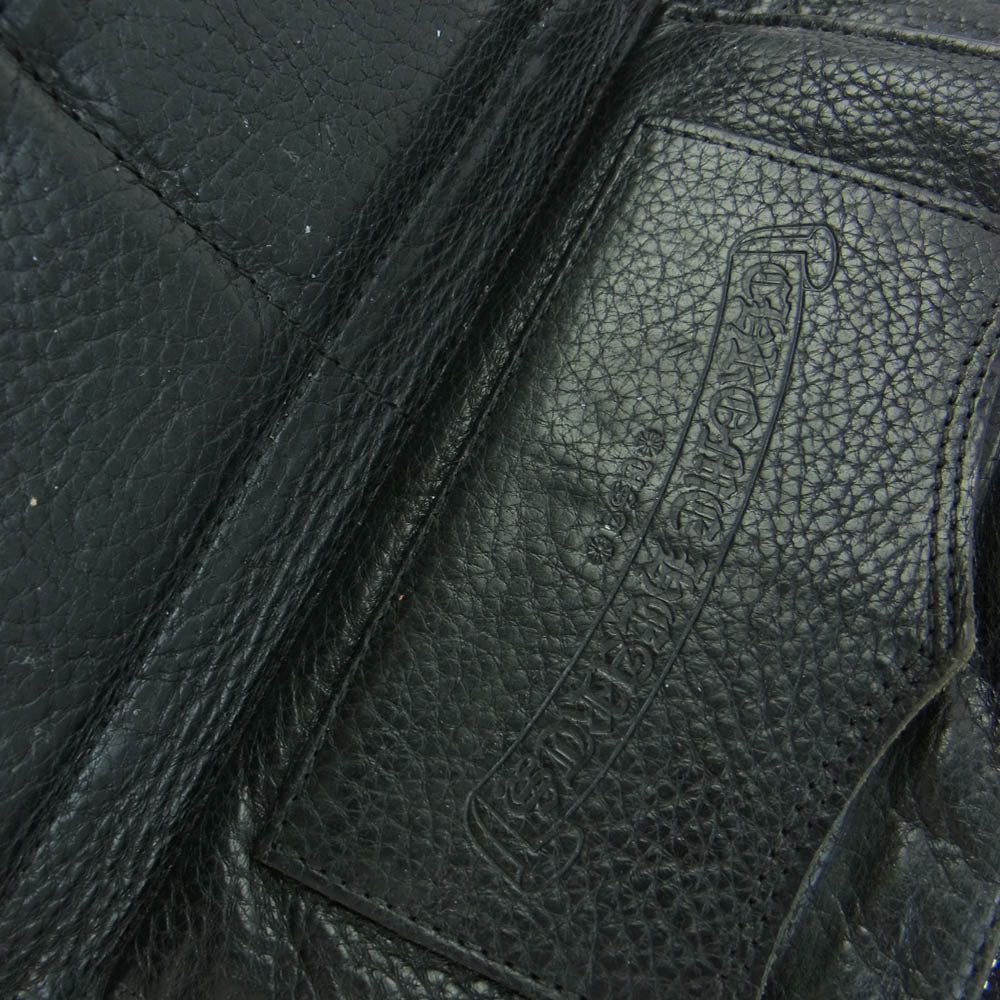 CHROME HEARTS クロムハーツ（原本無） REC F ZIP ダブル フレアニー ラウンドジップ レザー ロングウォレット 長財布 ブラック系【中古】