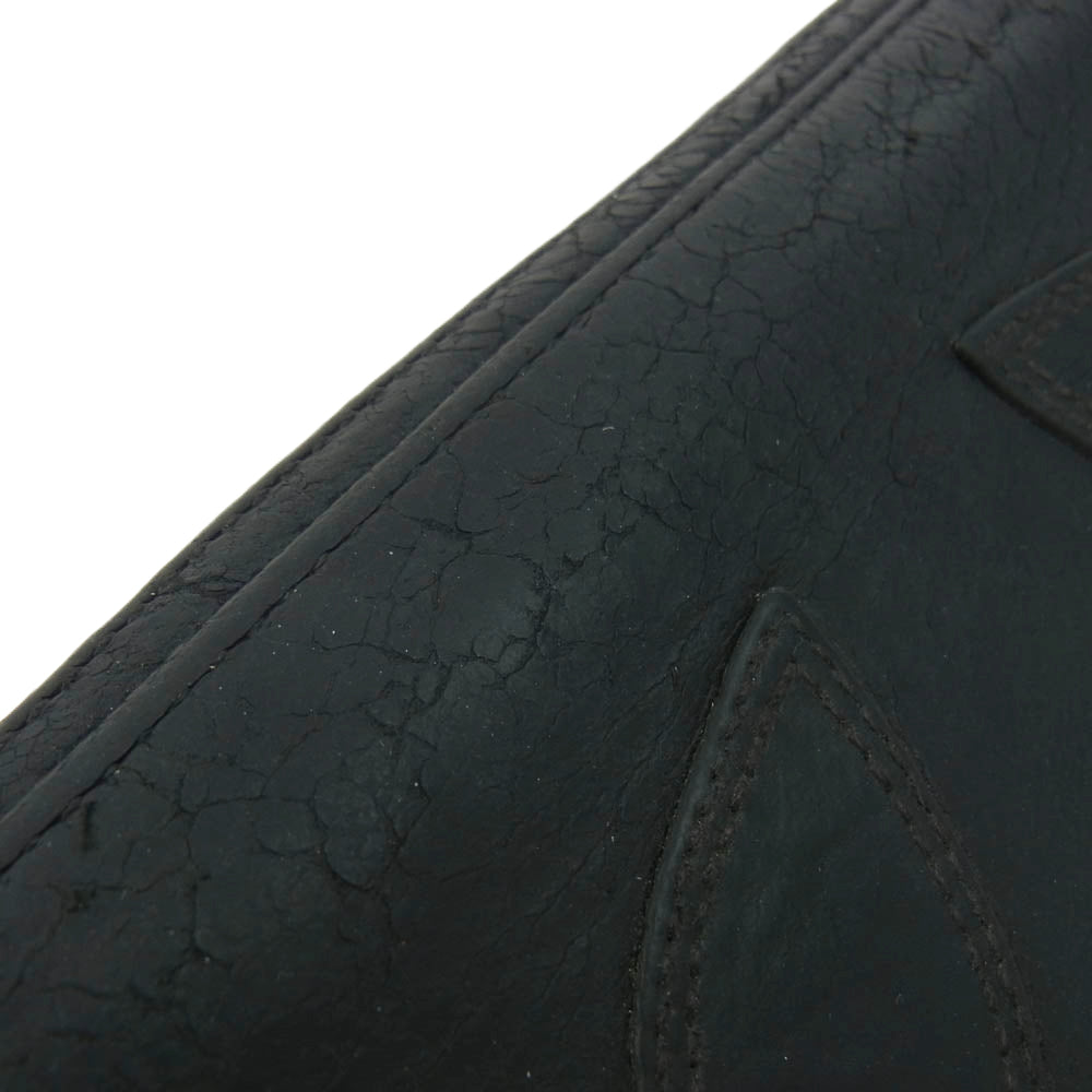 CHROME HEARTS クロムハーツ（原本無） REC F ZIP ダブル フレアニー ラウンドジップ レザー ロングウォレット 長財布 ブラック系【中古】