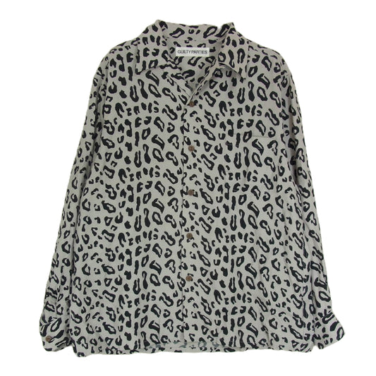WACKO MARIA ワコマリア 24AW LEOPARD HAWAIIAN SHIRT L/S レオパード 総柄 ハワイアン アロハ シャツ 長袖 グレー系 M【中古】