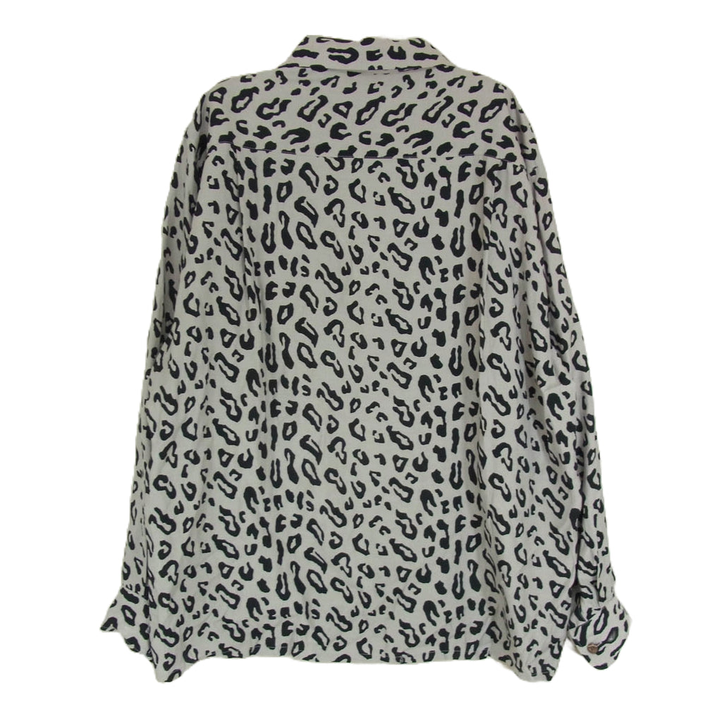 WACKO MARIA ワコマリア 24AW LEOPARD HAWAIIAN SHIRT L/S レオパード 総柄 ハワイアン アロハ シャツ 長袖 グレー系 M【中古】