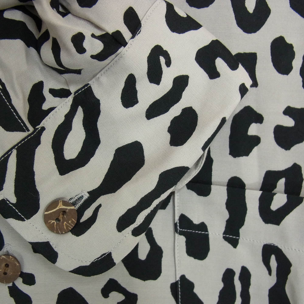 WACKO MARIA ワコマリア 24AW LEOPARD HAWAIIAN SHIRT L/S レオパード 総柄 ハワイアン アロハ シャツ 長袖 グレー系 M【中古】
