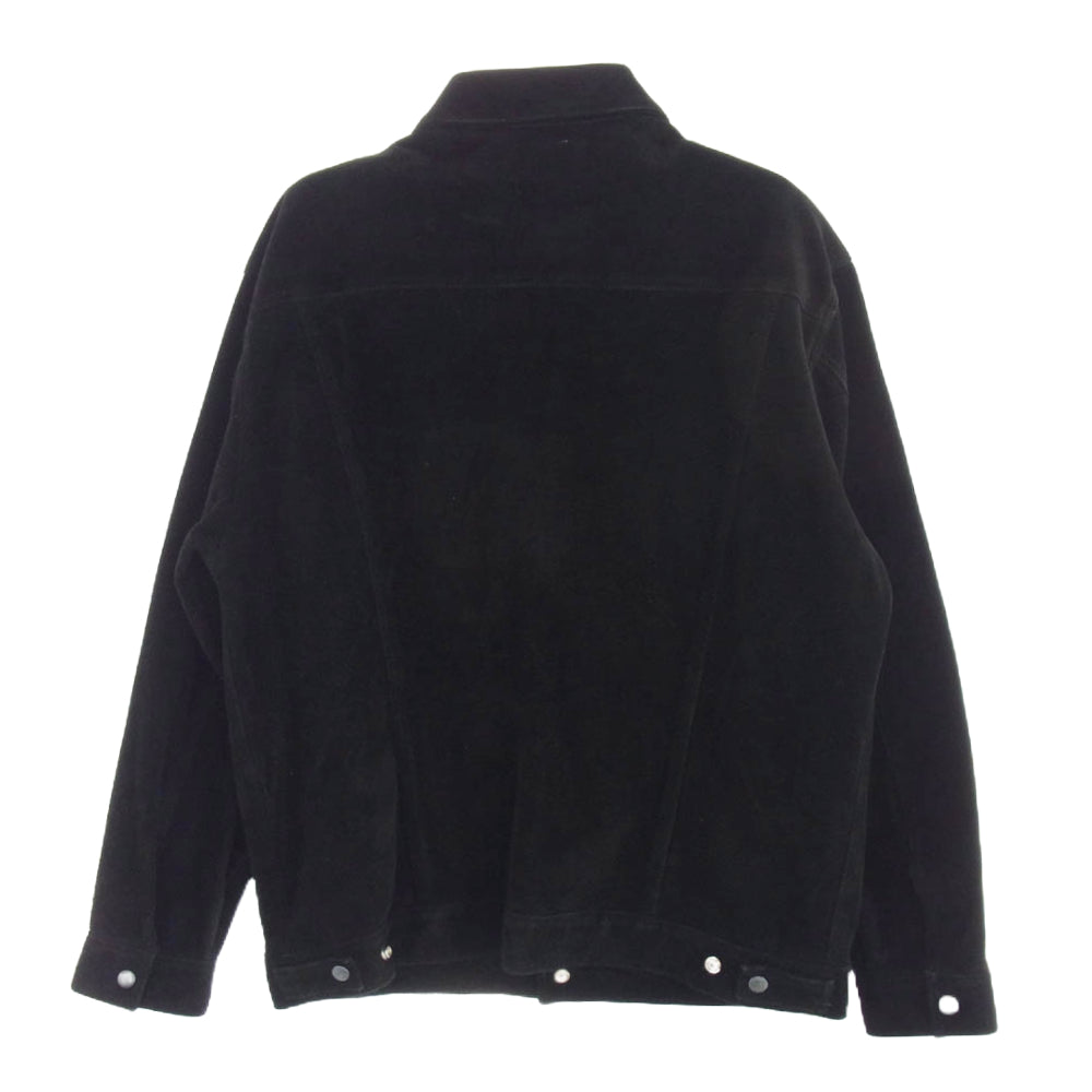WACKO MARIA ワコマリア SUEDE LEATHER TRUCKER JACKET スエード レザー トラッカー ジャケット ブラック系 M【中古】